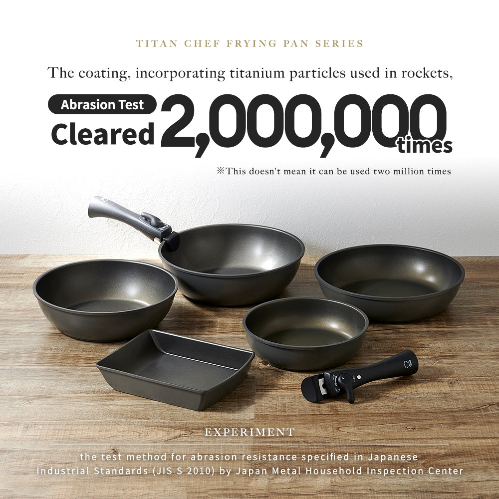 TITAN CHEF - Titanium Coating Frying Pan 20cm, 24cm, 26cm, 26cm-Deep, Omelette, Handle