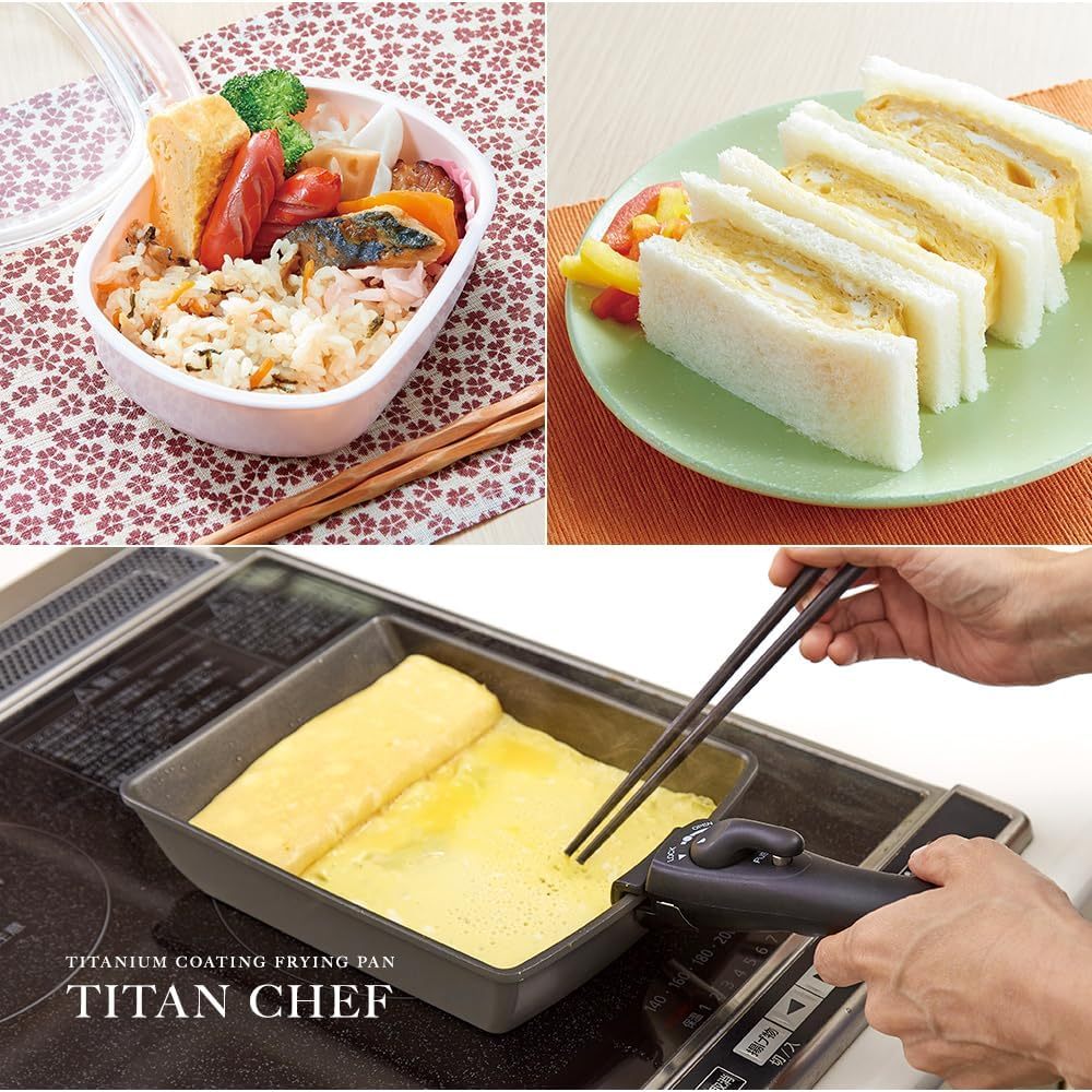 TITAN CHEF - Titanium Coating Frying Pan 20cm, 24cm, 26cm, 26cm-Deep, Omelette, Handle